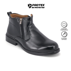 Faux PU Leather Uniform Cadet High Cut Formal Boots Shoes Men FBA731E8 Black PROTEK